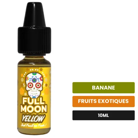 Arome concentre Yellow Just Fruit de Full Moon, 10 ml, saveurs banane et fruits exotiques, sans nicotine — arôme à diluer de.