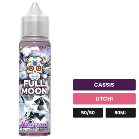 E-liquide Diamant de Full Moon, 50 ml, saveurs cassis et litchi.