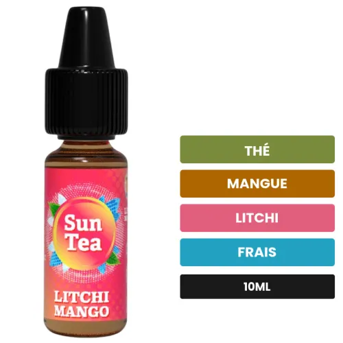 Arome concentre Mangue Litchi de Full Moon, 10 ml, saveurs thé, mangue, litchi et 1 autre.