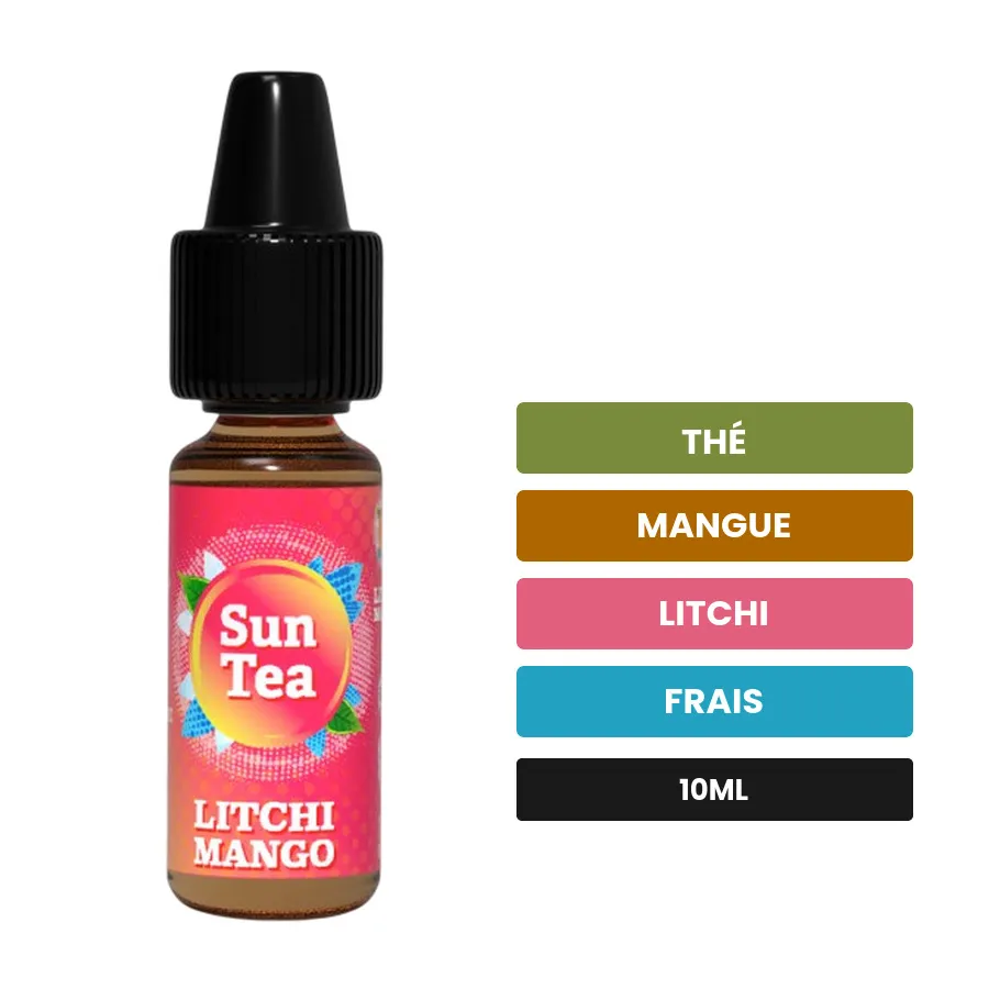 Arome concentre Mangue Litchi de Full Moon, 10 ml, saveurs thé, mangue, litchi et 1 autre.
