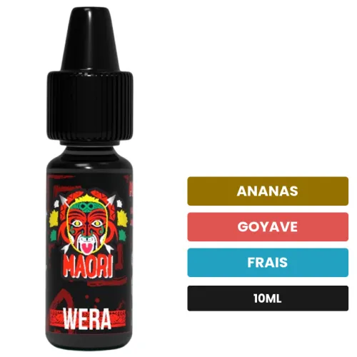 Arome concentre Wera de Full Moon, 10 ml, saveurs ananas, goyave et frais.