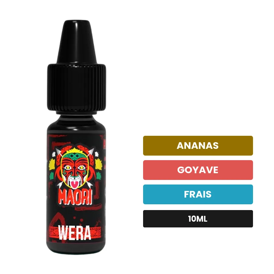 Arome concentre Wera de Full Moon, 10 ml, saveurs ananas, goyave et frais.