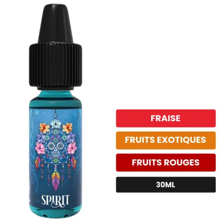 Arome concentre Spirit de Full Moon, 30 ml, saveurs fraise, fruits exotiques et fruits rouges.