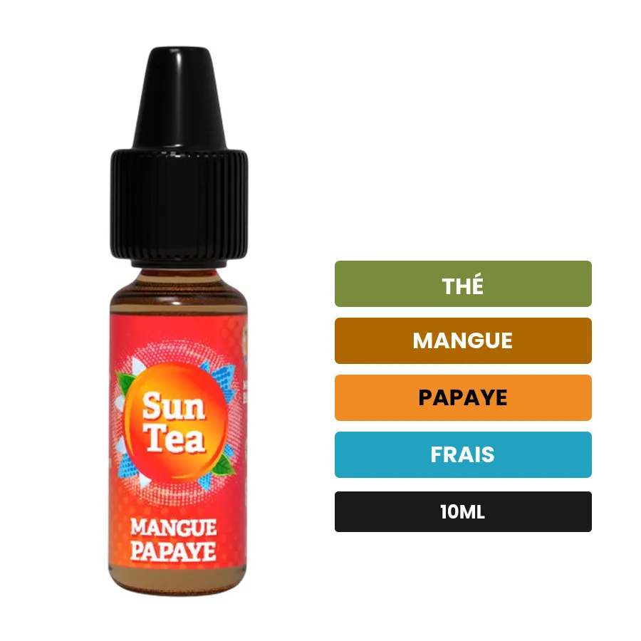 Arome concentre Mangue Papaye de Full Moon, 10 ml, saveurs thé, mangue, papaye et 1 autre.