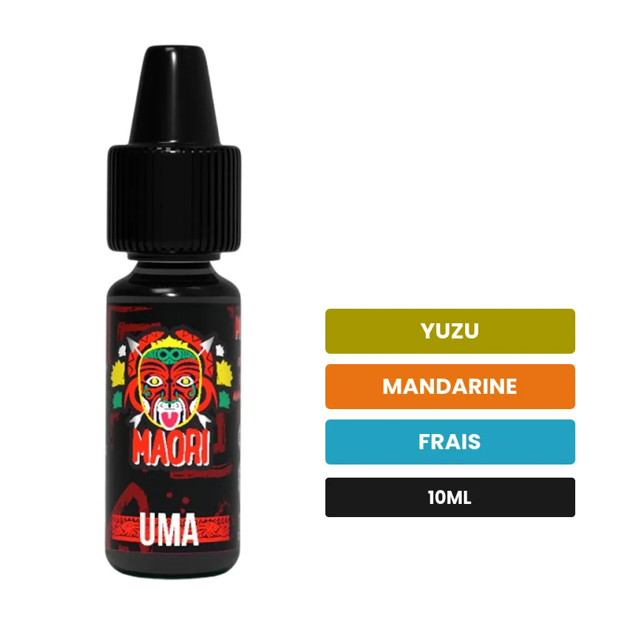 Arome concentre Uma de Full Moon, 10 ml, saveurs yuzu, mandarine et frais.