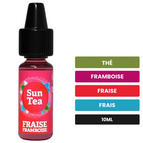 Arome concentre Fraise Framboise de Full Moon, 10 ml, saveurs thé, framboise, fraise et 1 autre.