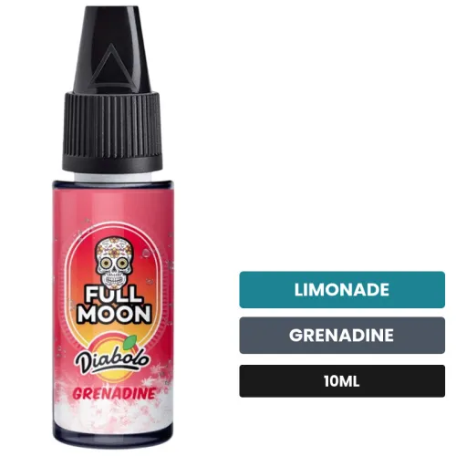 Arome concentre Grenadine de Full Moon, 10 ml, saveurs limonade et grenadine.