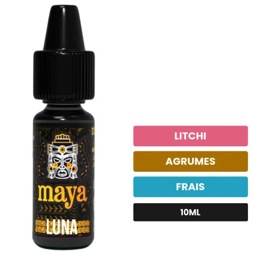 Arome concentre Luna de Full Moon, 10 ml, saveurs litchi, agrumes et frais.