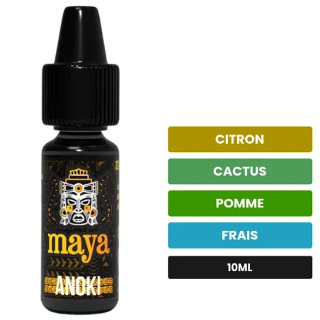 Arome concentre Anoki de Full Moon, 10 ml, saveurs citron, cactus, pomme et 1 autre.