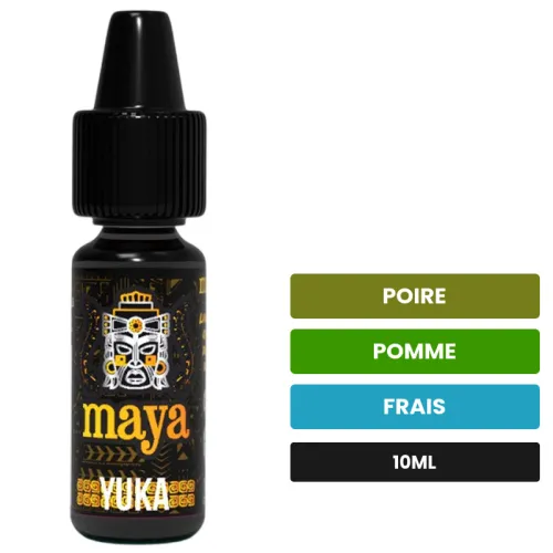 Arome concentre Yuka de Full Moon, 10 ml, saveurs poire, pomme et frais.