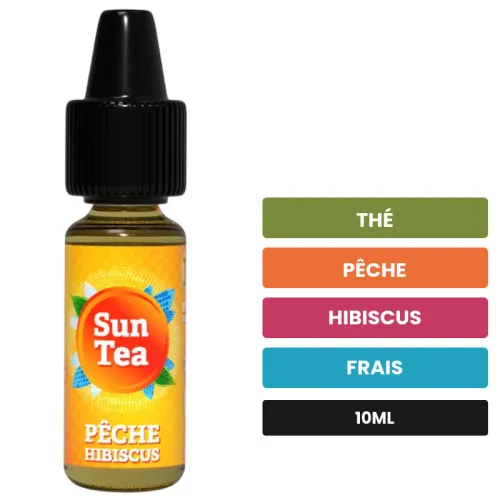 Arome concentre Pêche Hibiscus de Full Moon, 10 ml, saveurs thé, pêche, hibiscus et 1 autre.