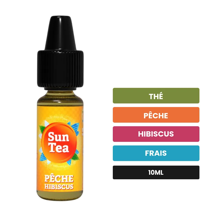 Arome concentre Pêche Hibiscus de Full Moon, 10 ml, saveurs thé, pêche, hibiscus et 1 autre.