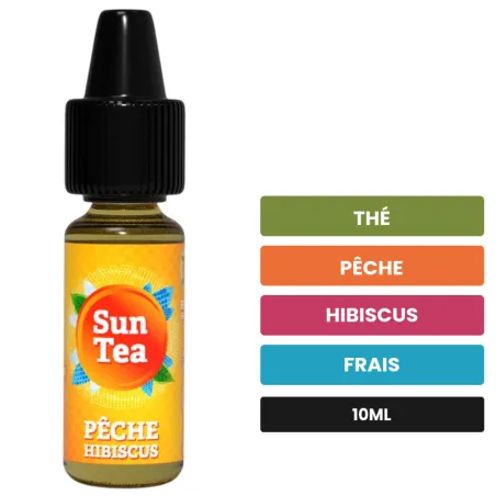Arome concentre Pêche Hibiscus de Full Moon, 10 ml, saveurs thé, pêche, hibiscus et 1 autre.