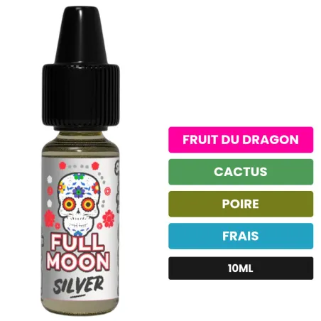 Arome concentre Silver de Full Moon, 10 ml, saveurs fruit du dragon, cactus, poire et 1 autre.