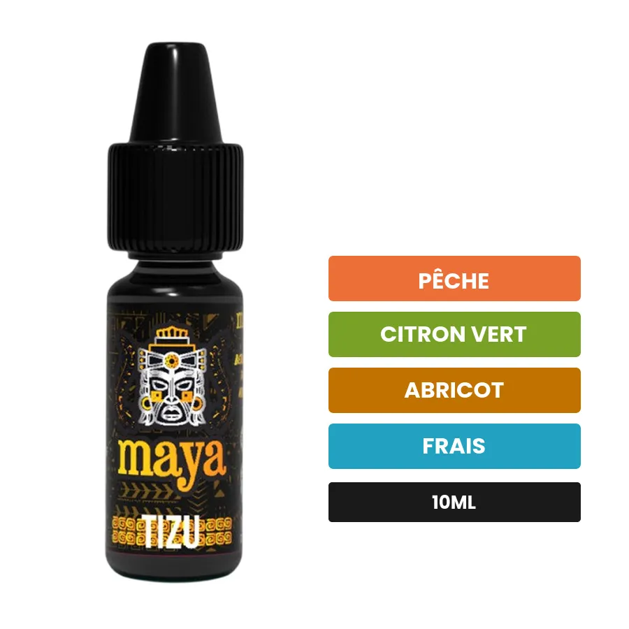 Arome concentre Tizu de Full Moon, 10 ml, saveurs pêche, citron vert, abricot et 1 autre.