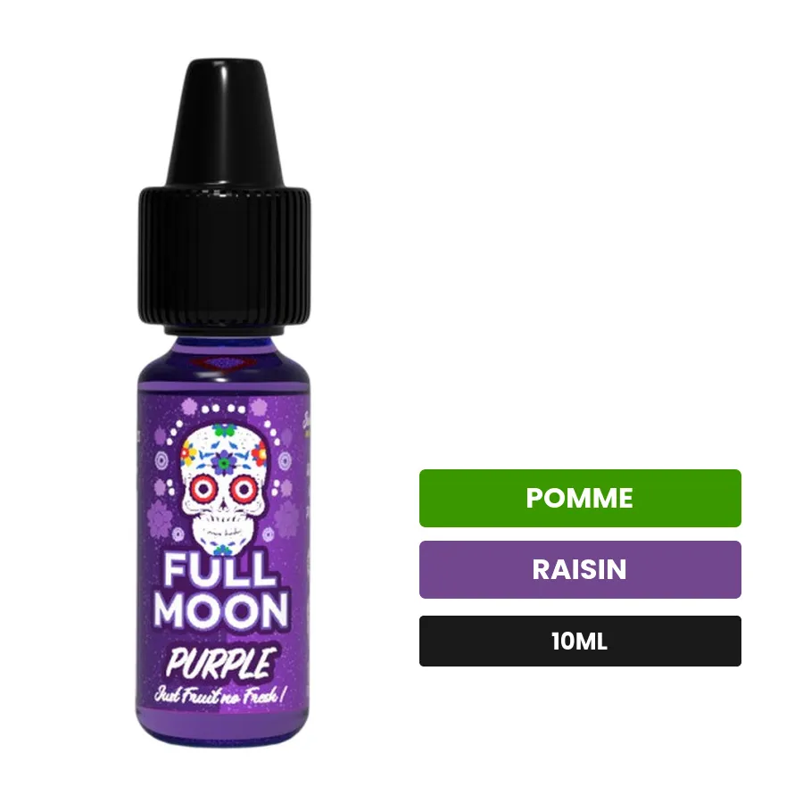 Arome concentre Purple Just Fruit de Full Moon, 10 ml, saveurs pomme et raisin.