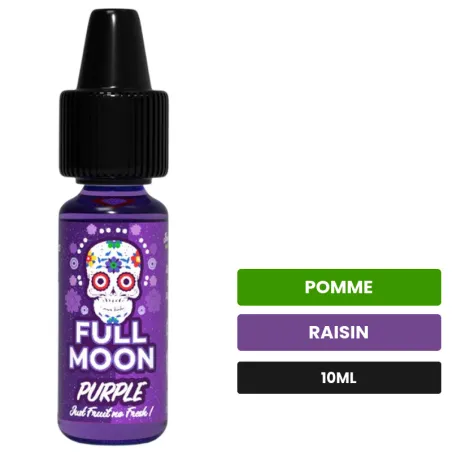 Arome concentre Purple Just Fruit de Full Moon, 10 ml, saveurs pomme et raisin.