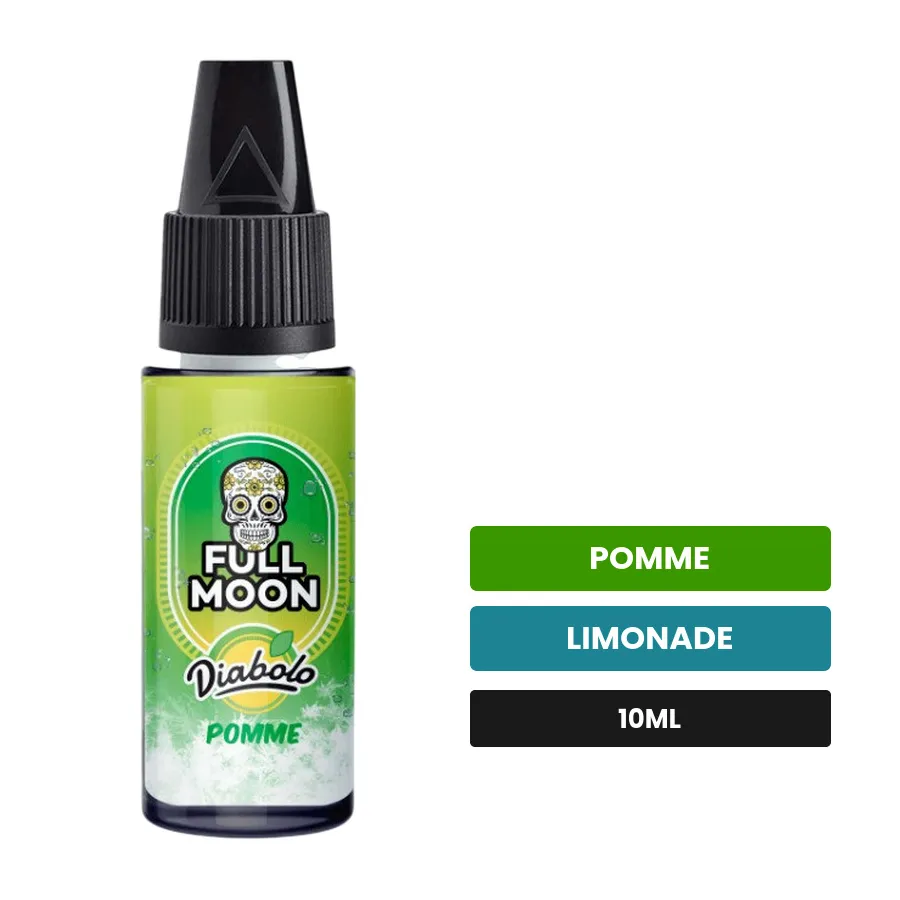 Arome concentre Pomme de Full Moon, 10 ml, saveurs pomme et limonade.