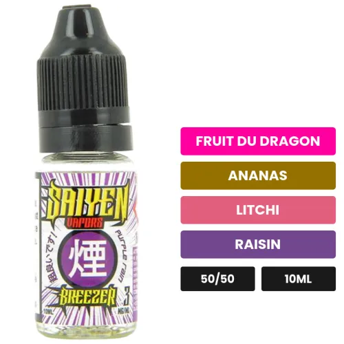 E-liquide Breezer de Swoke, 10 ml, saveurs fruit du dragon, ananas, litchi et 1 autre, 3 mg de nicotine.