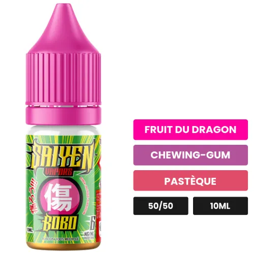 E-liquide Bobo de Swoke, 10 ml, saveurs fruit du dragon, chewing-gum et pastèque.