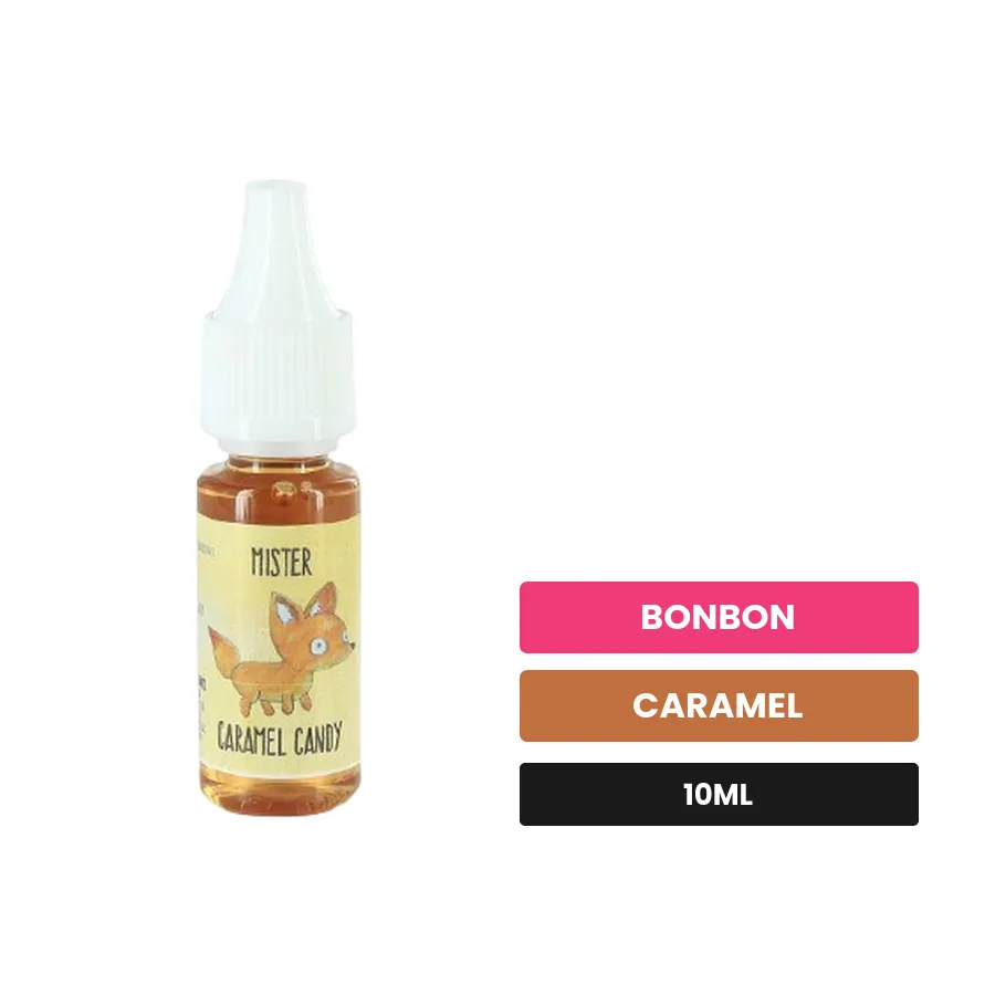 Arome concentre Mister Caramel Candy d'Extrapure, 10 ml, saveurs bonbon et caramel.