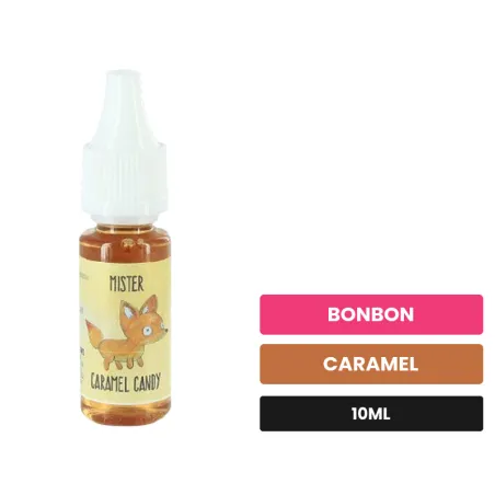 Arome concentre Mister Caramel Candy d'Extrapure, 10 ml, saveurs bonbon et caramel.