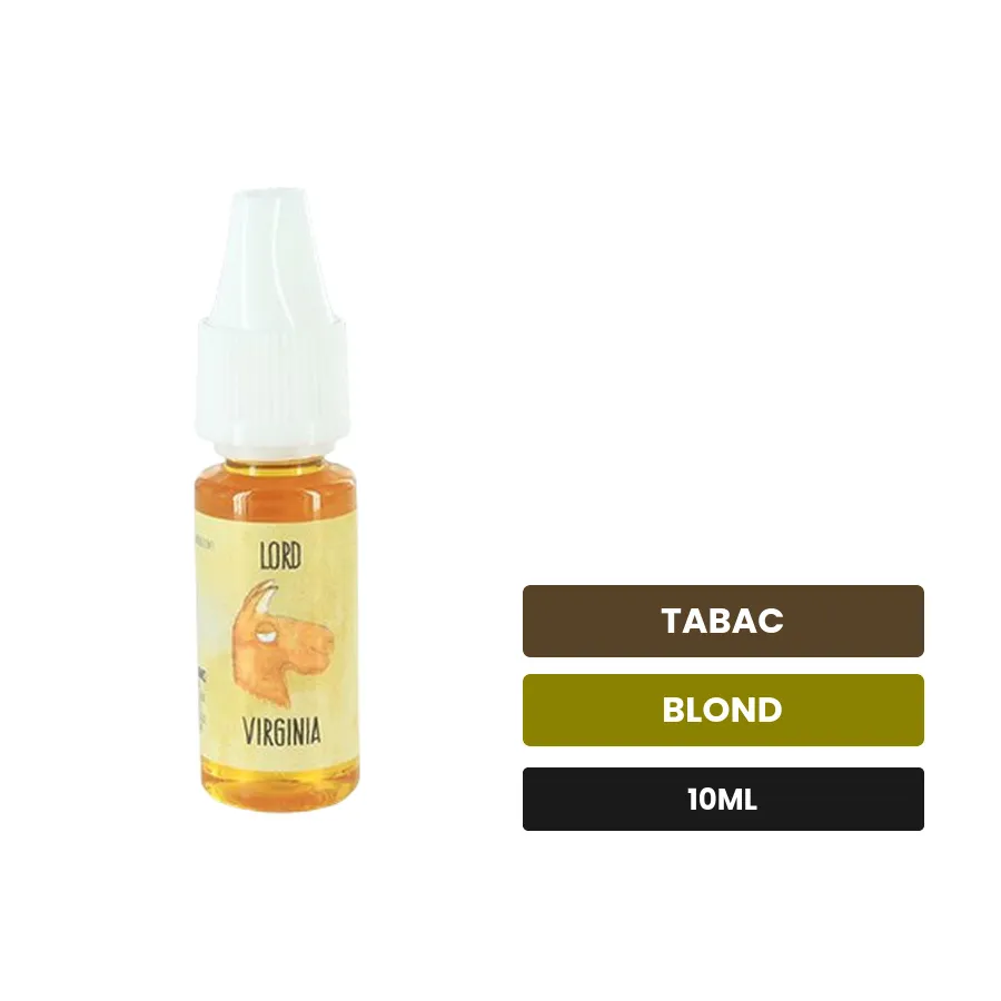 Arome concentre Lord Virginia d'Extrapure, 10 ml, saveurs tabac et blond.