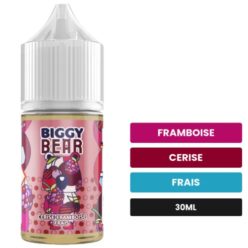 Arome concentre Cerise Framboise Frais de Biggy Bear, 30 ml, saveurs framboise, cerise et frais, sans nicotine — arôme à.