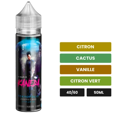 E-liquide Kaneda de Swoke, 50 ml, saveurs citron, cactus, vanille et 2 autres, sans nicotine — prêt à booster de nicotine.