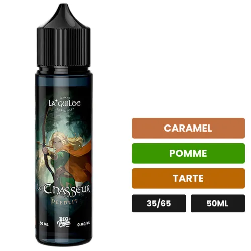 E-liquide Le Chasseur - Deedlit de Big Papa, 50 ml, saveurs caramel, pomme et tarte.