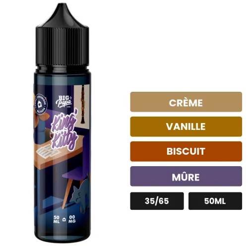 E-liquide King' Kitty de Big Papa, 50 ml, saveurs crème, vanille, biscuit et 2 autres.