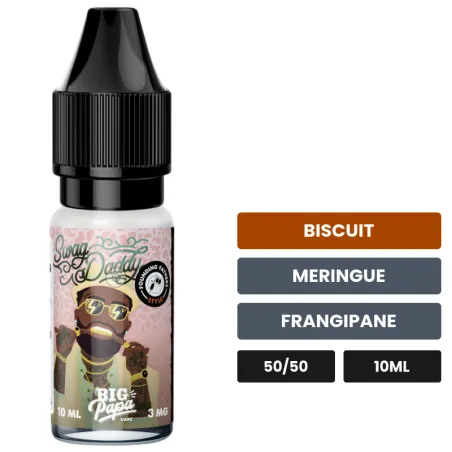 E-liquide Swag Daddy de Big Papa, 10 ml, saveurs biscuit, meringue et frangipane.