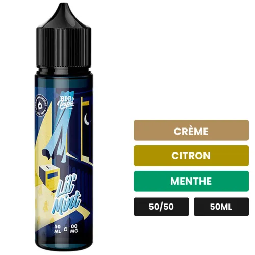 E-liquide Lil' Mint de Big Papa, 50 ml, saveurs crème, citron et menthe.