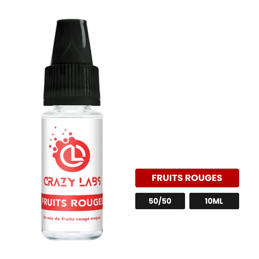 E-liquide Fruits Rouges de Crazy Labs, 10 ml, saveur fruits rouges, sans nicotine de nicotine.
