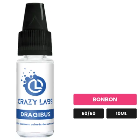 E-liquide Dragibus de Crazy Labs, 10 ml, saveur bonbon, sans nicotine de nicotine.