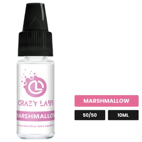 E-liquide Marshmallow de Crazy Labs, 10 ml, saveur marshmallow, sans nicotine de nicotine.