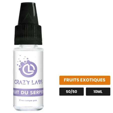 E-liquide Fruit du Serpent de Crazy Labs, 10 ml, saveur fruits exotiques, sans nicotine de nicotine.