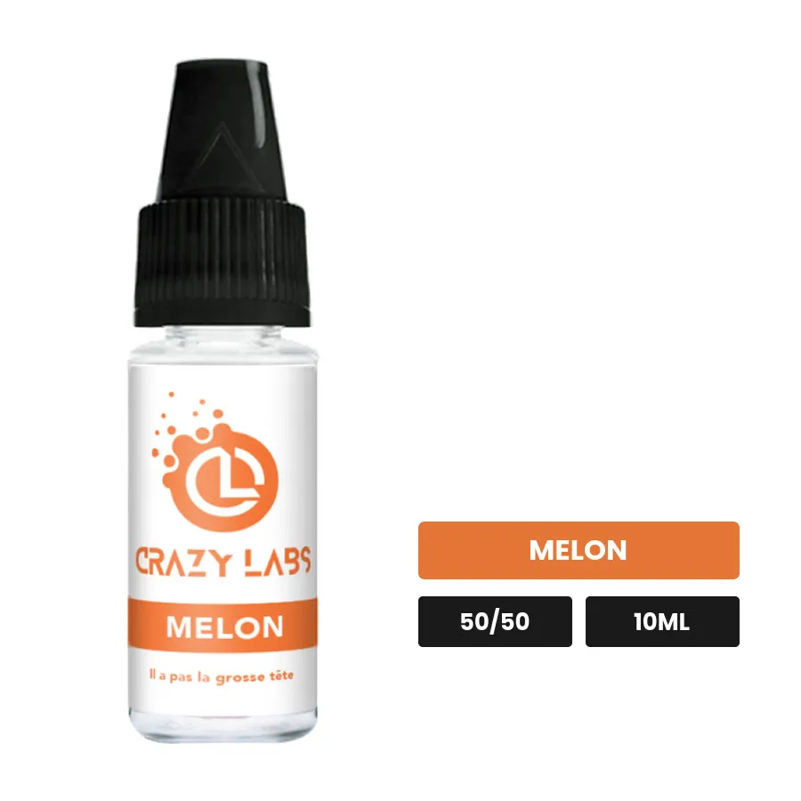 E-liquide Melon de Crazy Labs, 10 ml, saveur melon, sans nicotine de nicotine.