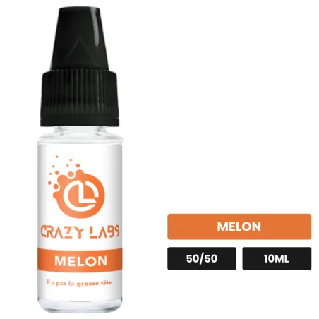 E-liquide Melon de Crazy Labs, 10 ml, saveur melon, sans nicotine de nicotine.