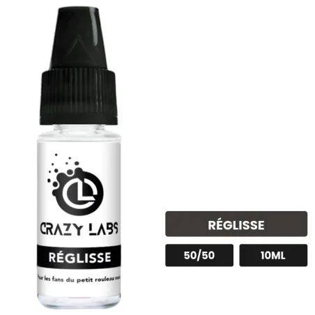 E-liquide Réglisse de Crazy Labs, 10 ml, saveur réglisse, sans nicotine de nicotine.