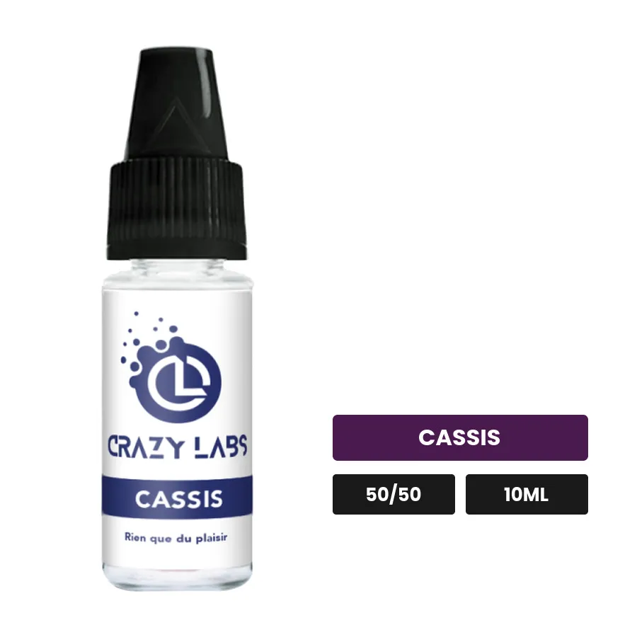 E-liquide Cassis de Crazy Labs, 10 ml, saveur cassis, sans nicotine de nicotine.