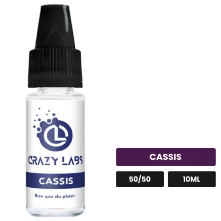 E-liquide Cassis de Crazy Labs, 10 ml, saveur cassis, sans nicotine de nicotine.