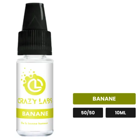 E-liquide Banane de Crazy Labs, 10 ml, saveur banane, sans nicotine de nicotine.