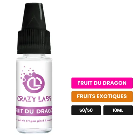 E-liquide Fruit du Dragon de Crazy Labs, 10 ml, saveurs fruit du dragon et fruits exotiques, sans nicotine de nicotine.