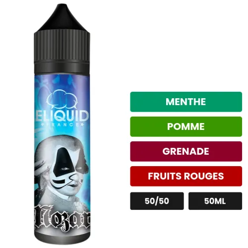 E-liquide Mozart d'Eliquid France, 50 ml, saveurs menthe, pomme, grenade et 2 autres, sans nicotine — prêt à booster de.