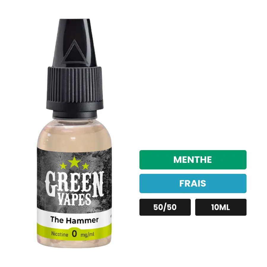 E-liquide The Hammer d'Eliquid France, 10 ml, saveurs menthe et frais.