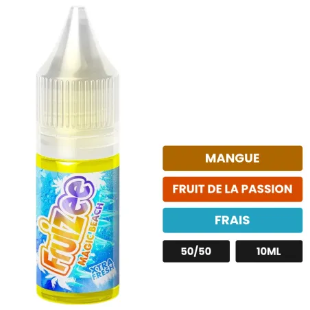 E-liquide Magic Beach d'Eliquid France, 10 ml, saveurs mangue, fruit de la passion et frais.