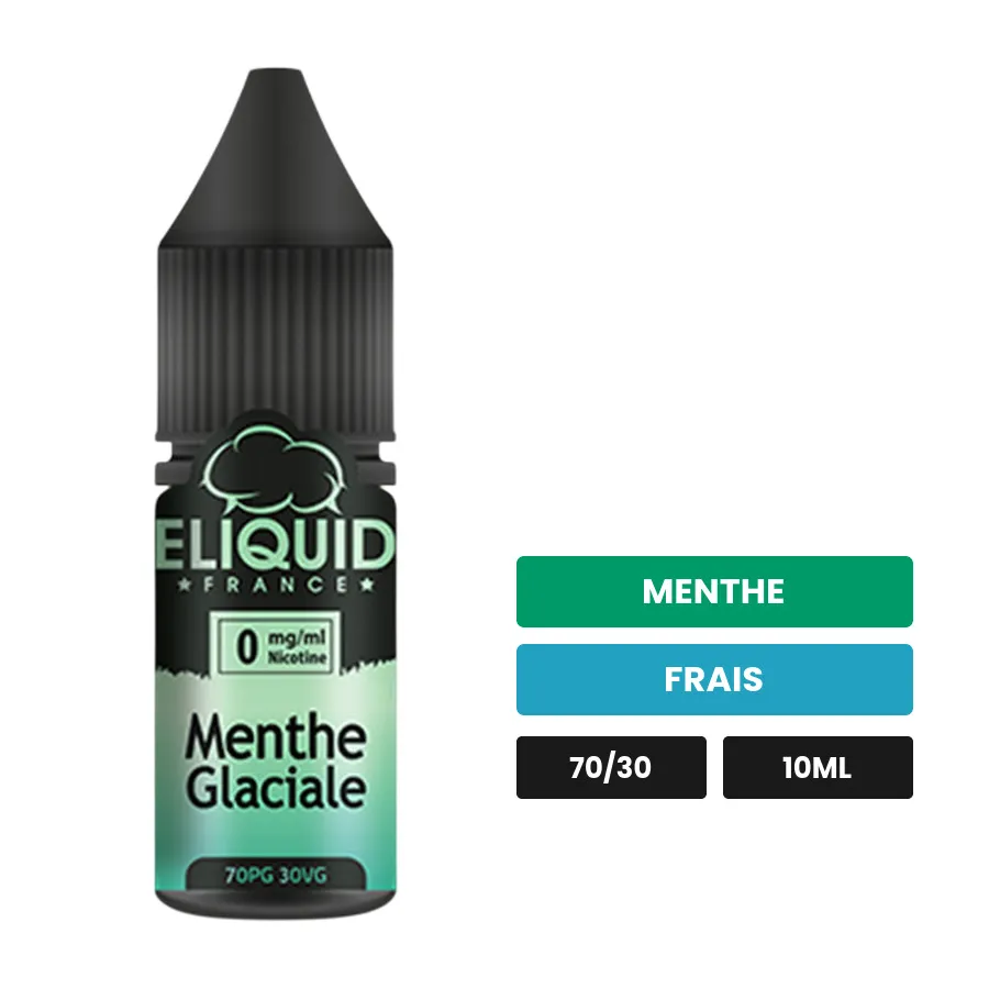E-liquide Menthe Glaciale d'Eliquid France, 10 ml, saveurs menthe et frais.