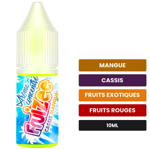 Arome concentre Cassis Mangue d'Eliquid France, 10 ml, saveurs mangue, cassis, fruits exotiques et 2 autres, sans nicotine —.