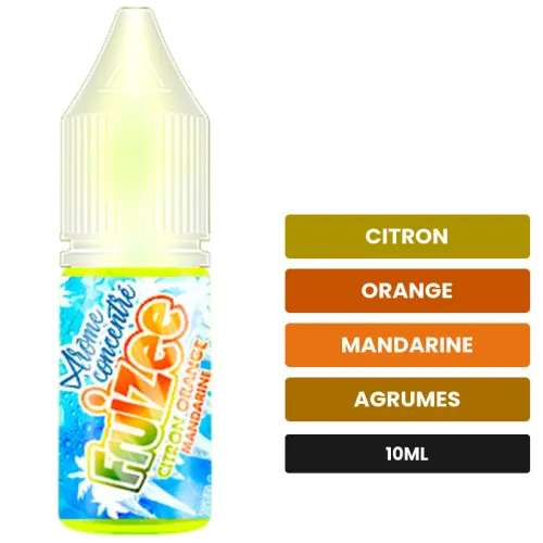 Arome concentre Citron Orange Mandarine d'Eliquid France, 10 ml, saveurs citron, orange, mandarine et 2 autres, sans.